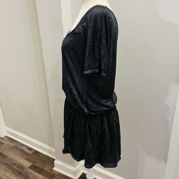 Athleta Sundress Jersey Knit Womens Petite M Gray Scoop Smocked Waist (A0126) - Picture 2 of 4